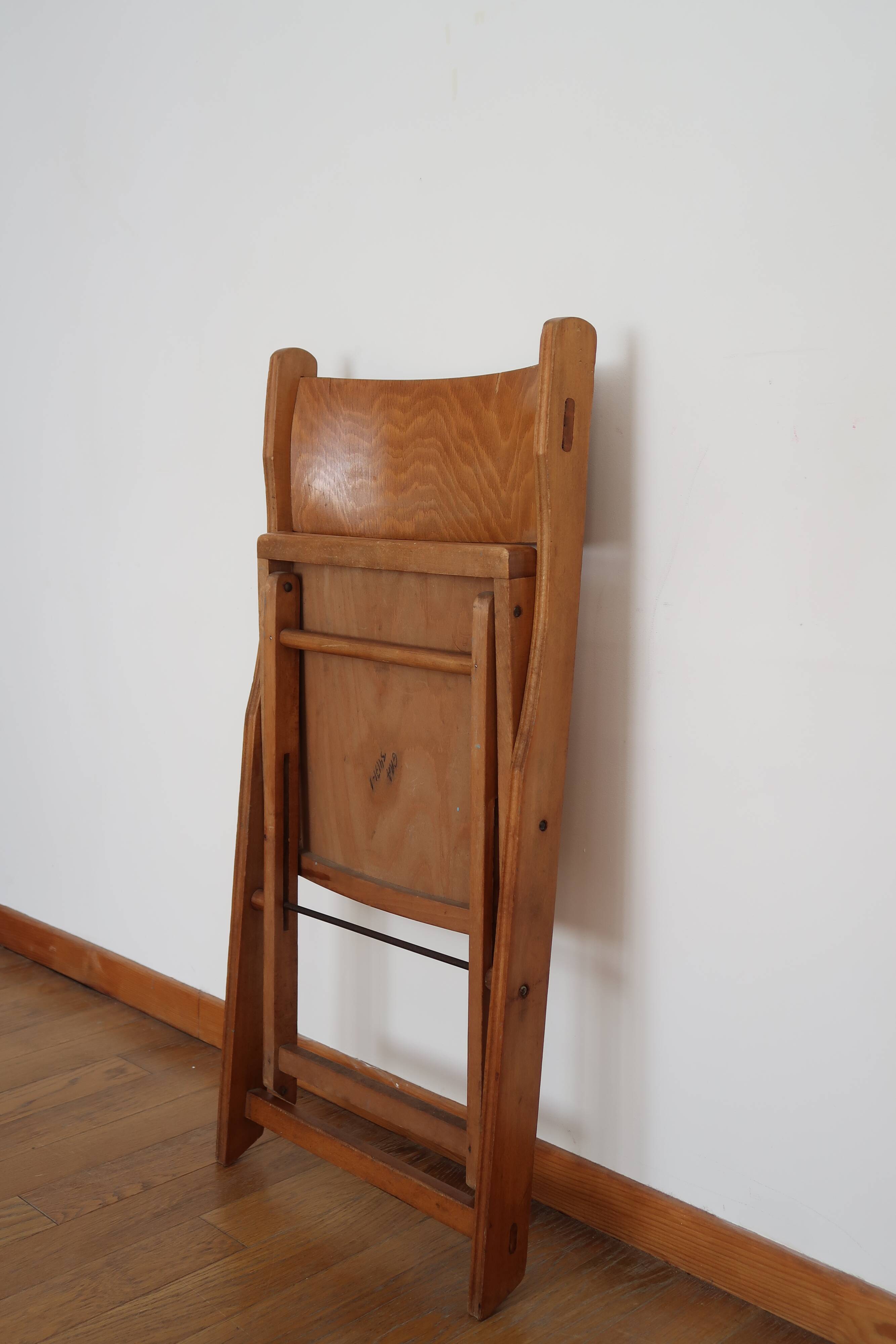 Set of 4 folding chairs in wood 70