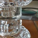 Duo of crystal candle holders - ARC France