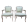 Paire de fauteuils cabriolets – Style Louis XV – Hêtre aérogommé – Tissu fl