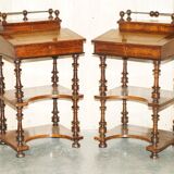 Pair of fully restored antique Davenport desks.