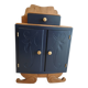 deep blue and wood refurbished bedside table
