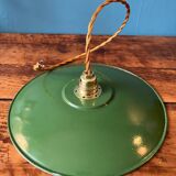 Green enameled sheet metal pendant light