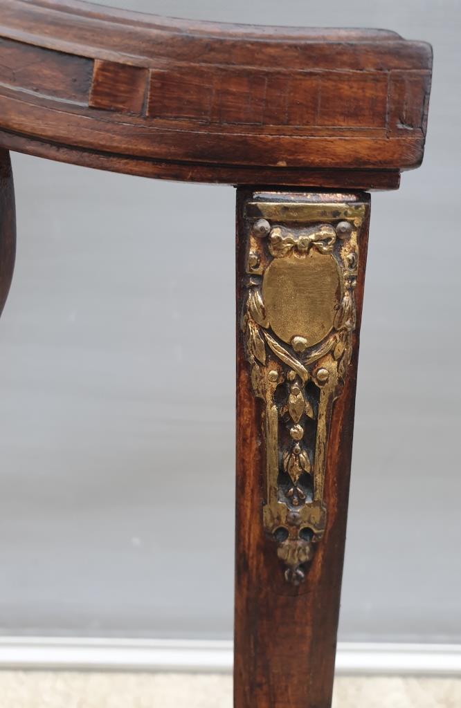 Chair canned 1900 marquetry and bronze louis XVI style