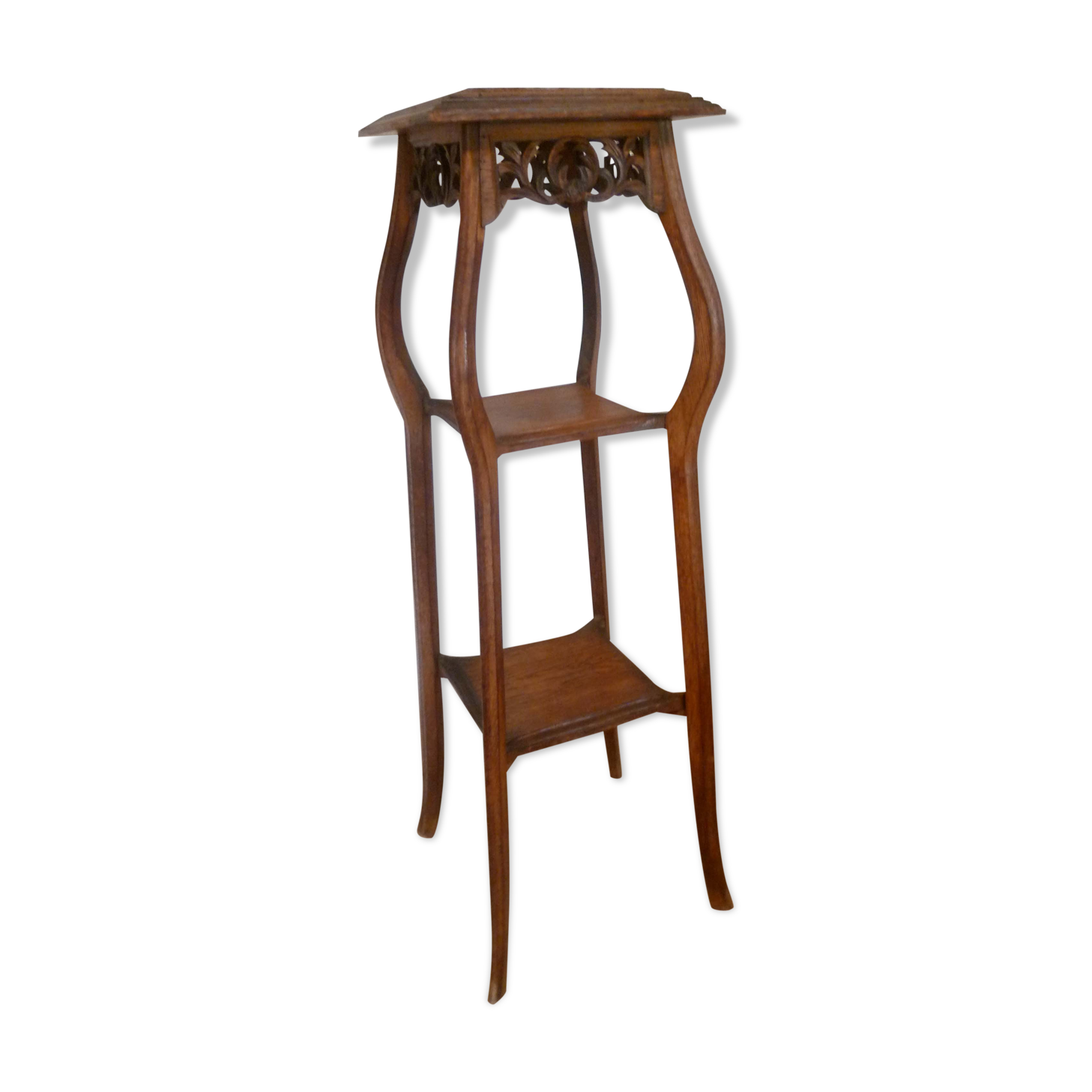 Sellette art new in bois and marbre jugenstyl