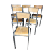 Six chaises école Mullca 510 pieds fuselés