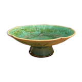 Coupe sur pied en céramique émaillée verte