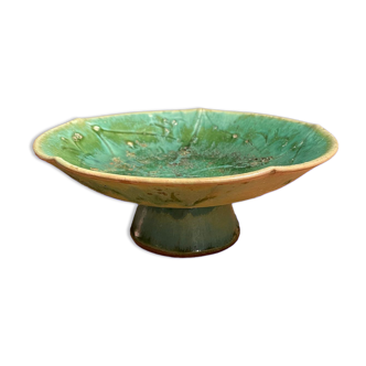 Small green glazed ceramic stand cup