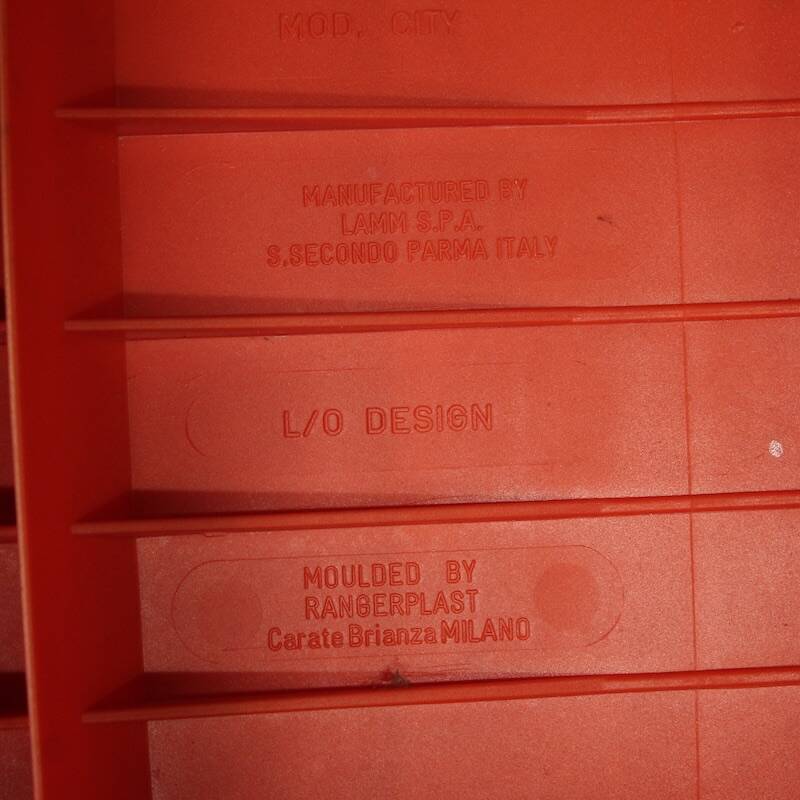 Paire de chaises rouges City par Lucci & Orlandini pour Lamm