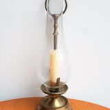In brass and glass candleholder