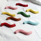 Set of 9 enamelled ceramic knife holders