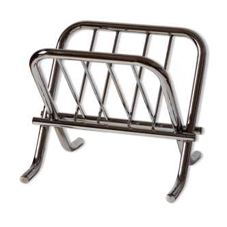 Chrome tubular steel magazine holder, Le Zack 1980