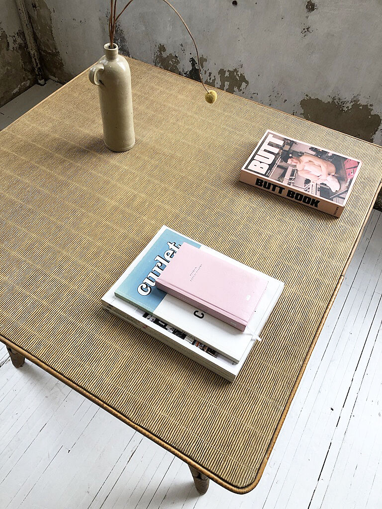 Vintage rattan meal table