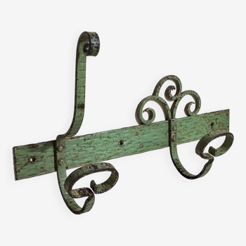 Wrought iron coat rack early 20th century old patina