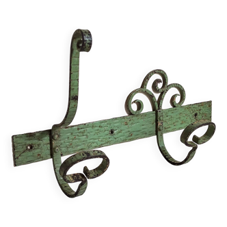 Wrought iron coat rack early 20th century old patina