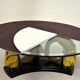Table low hollywood regency vintage brass and glass