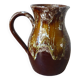 Old brown ceramic water jug pitcher, rustic country house pitcher 1970s