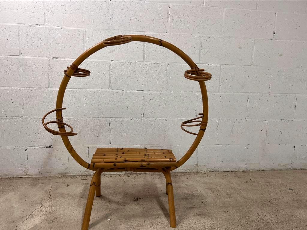 Vintage bamboo plant table