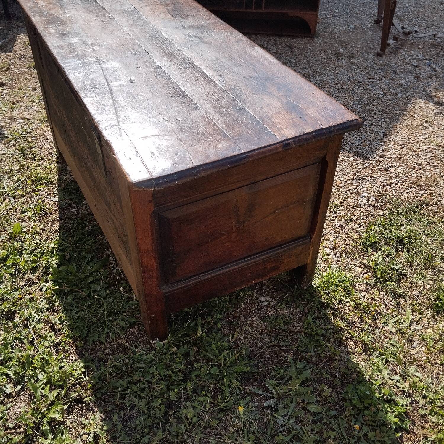 18th century carved oak wooden chest