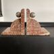 Pair of art deco series-books in marble and brass