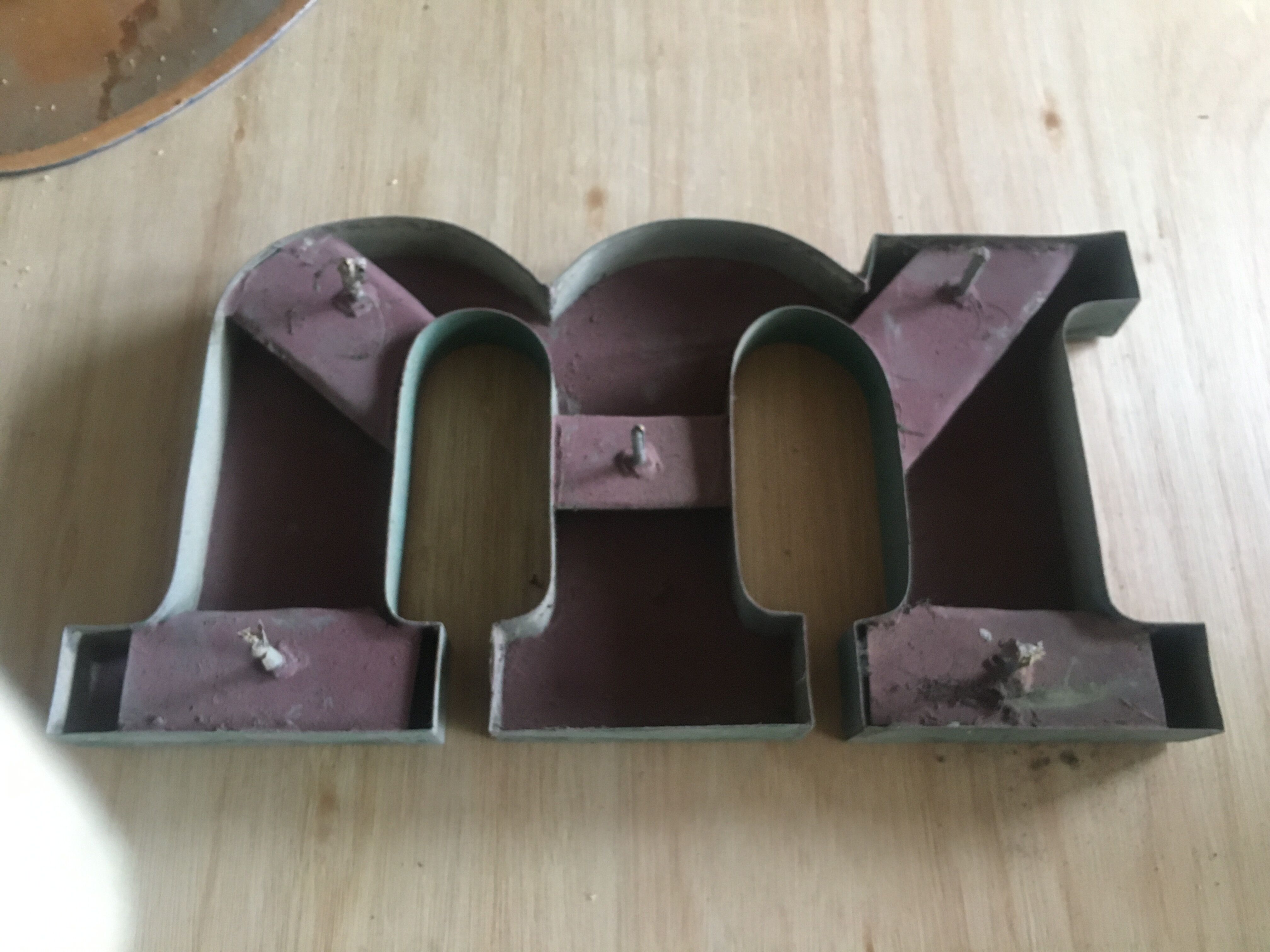 Industrial letter in zinc