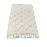 Berber carpet in white wool 105x170 cm