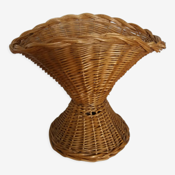 Panier rotin osier forme vase coupe