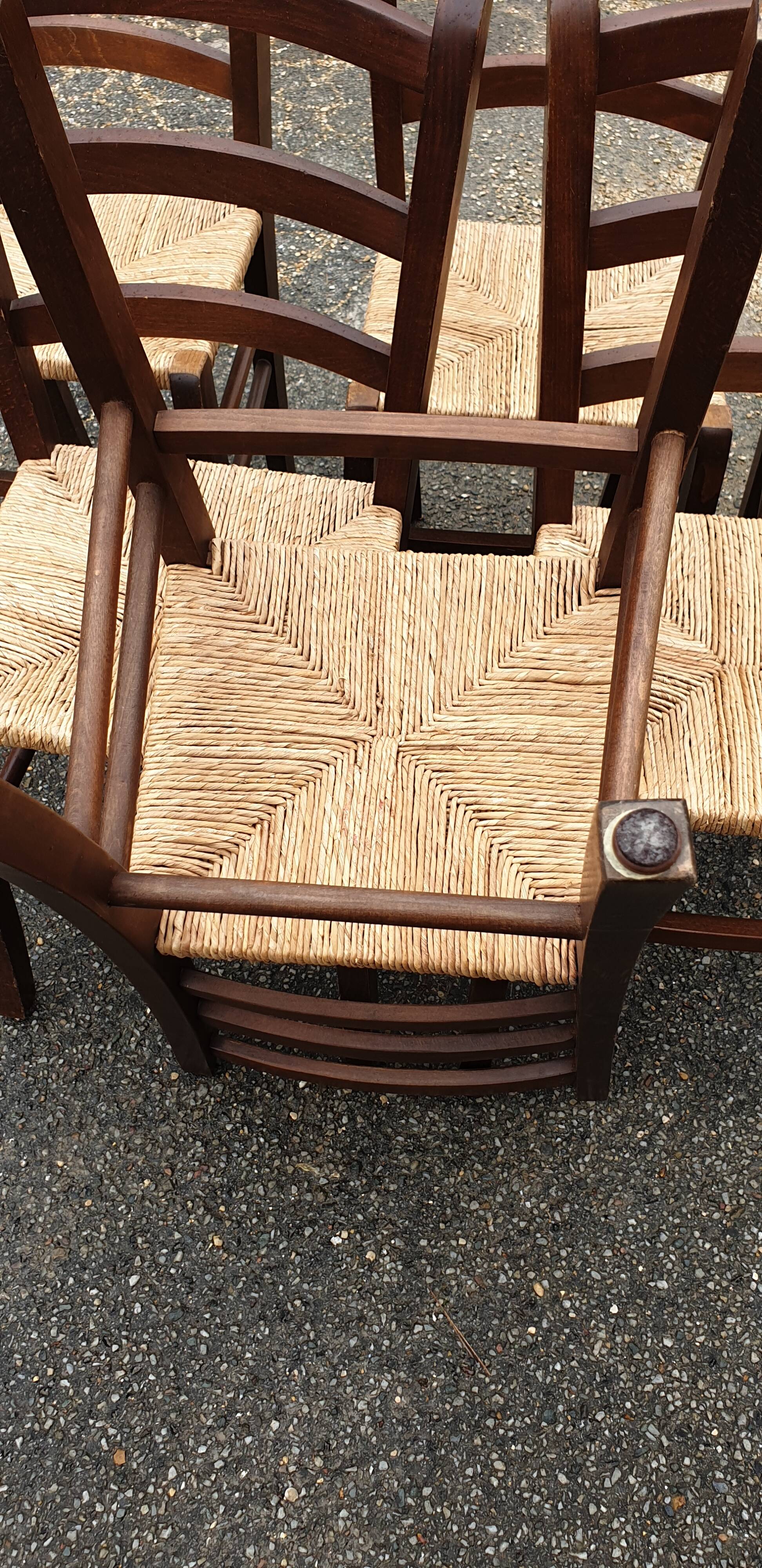 6 chaises Paillé rustique
