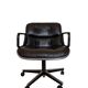 Charles Pollock Knoll Office Chair - Black Leather with Wheels