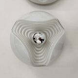 Set of 4 Peil & Putzler Wave milk glass Wall lamp , 1970s