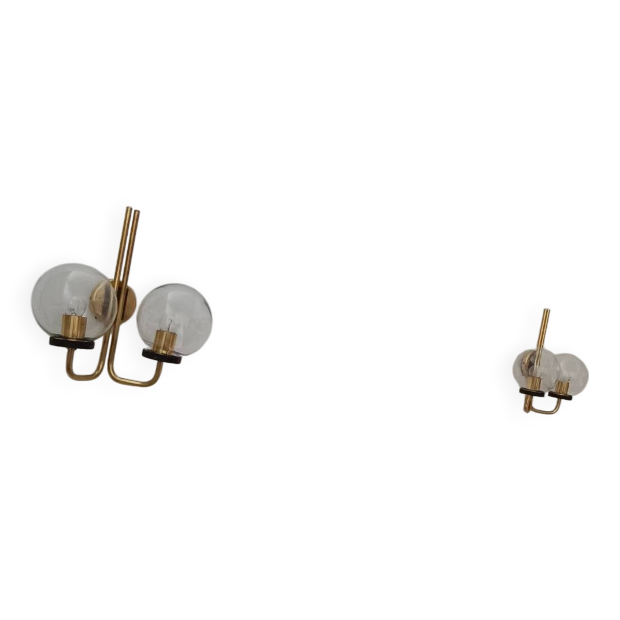 Pair of 1970s brass wall lights