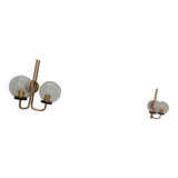 Pair of 1970s brass wall lights