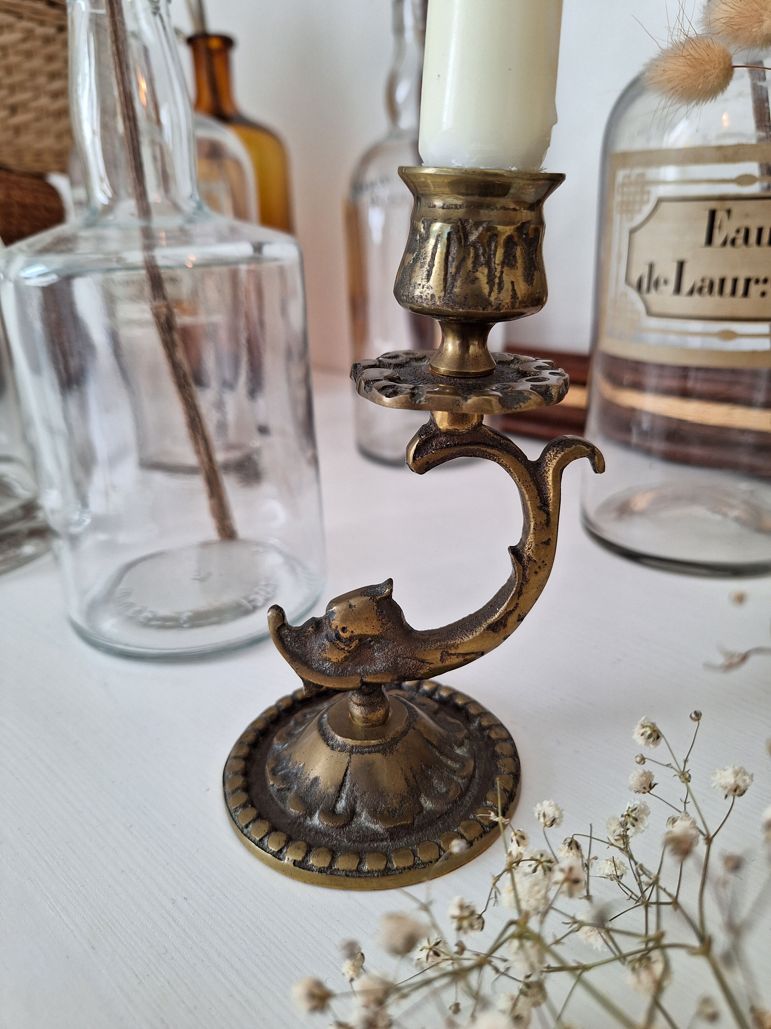 Vintage brass candle holder