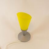 Elegant lamp of the space age in bright yellow glass 90s