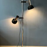Lampadaire du milieu du siècle avec deux spots noir/chrome