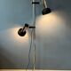 Mid-century floor lamp with two black/chrome spotlights