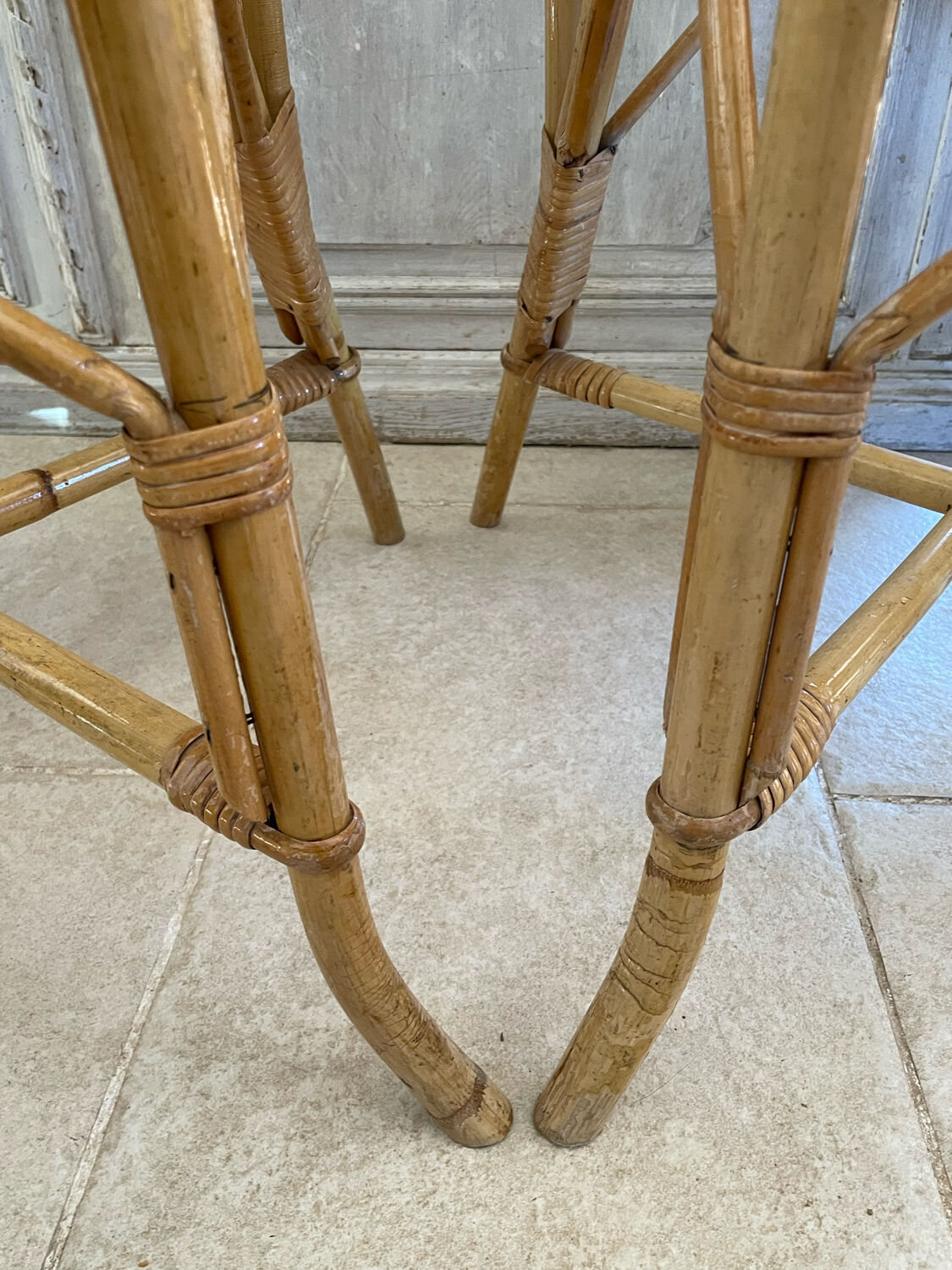 Set of four rattan chairs