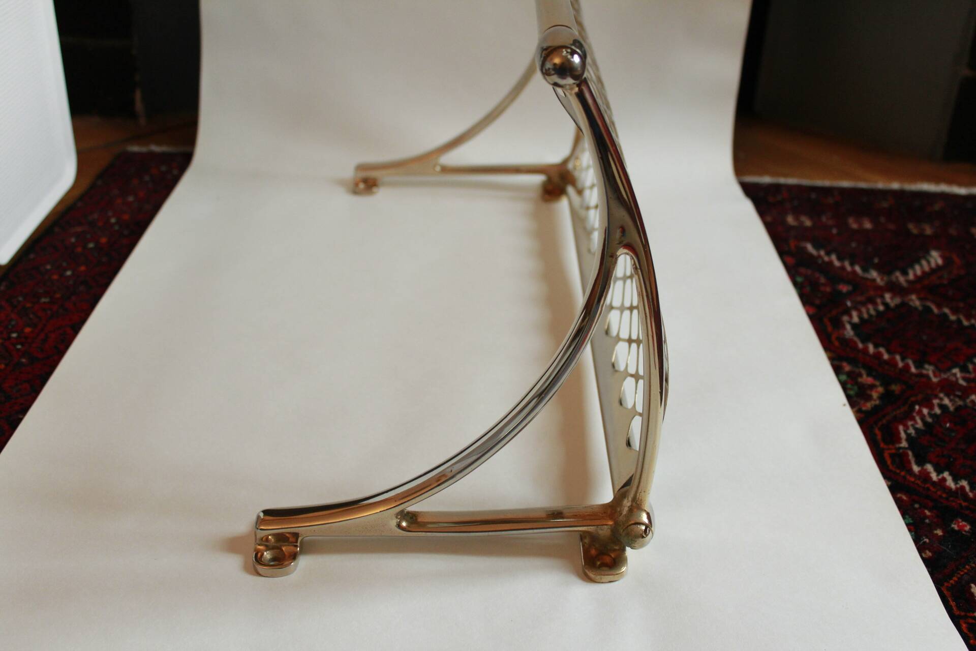 Old brass train luggage rack