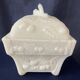 Sweet box jewellery box in white opaline decorated with cherries