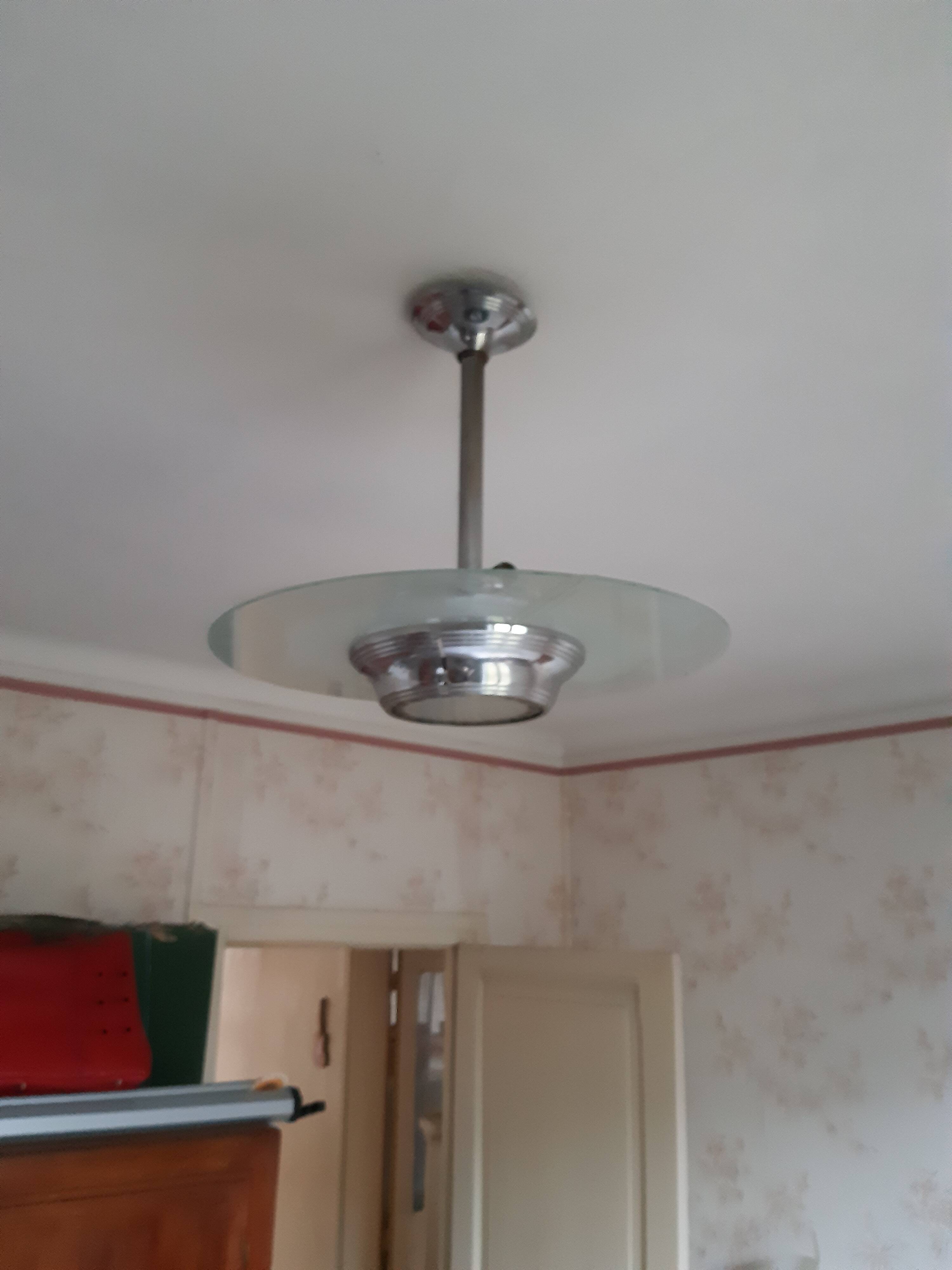 Glass art deco ceiling light