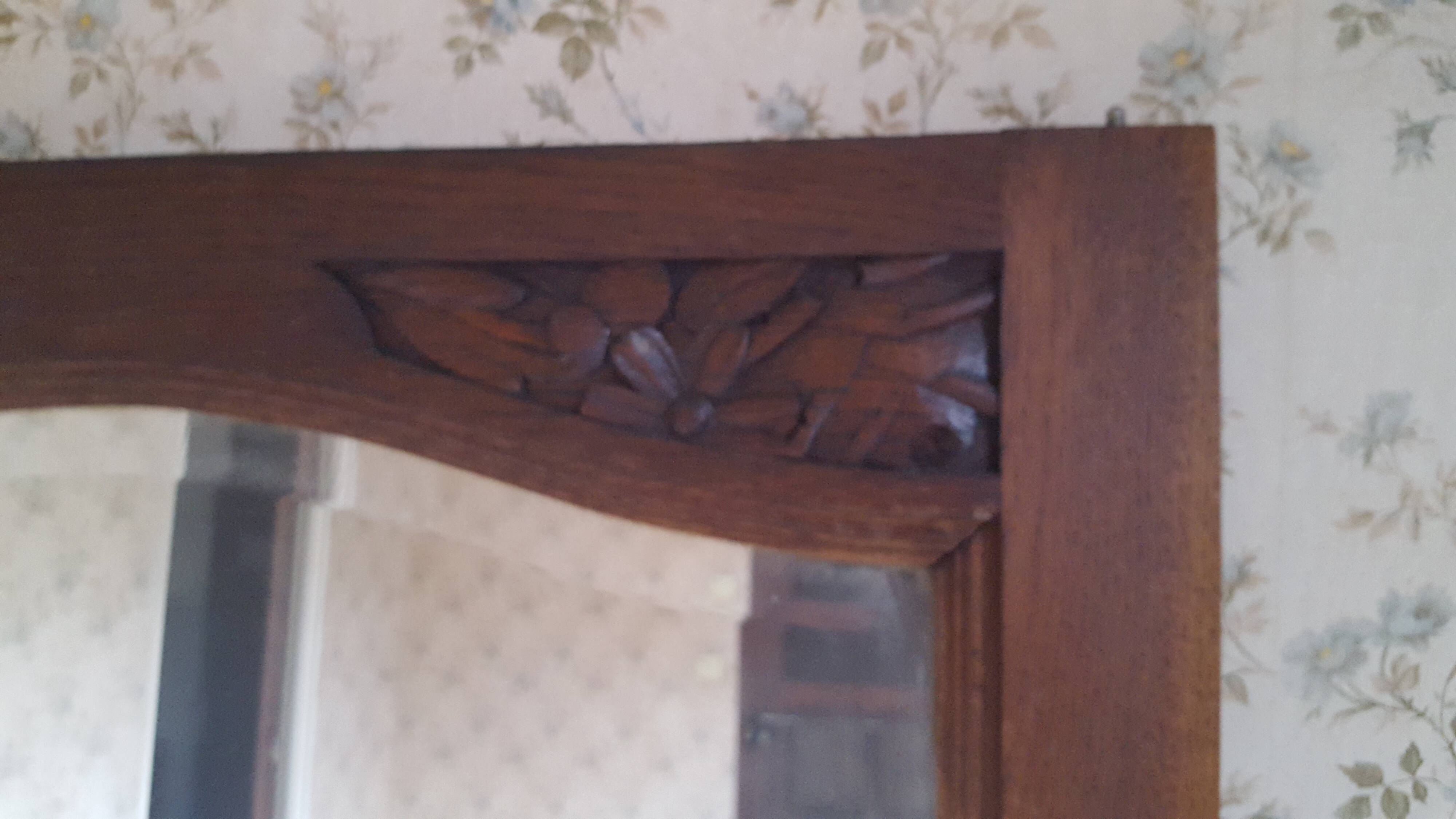 Oak art deco mirror door