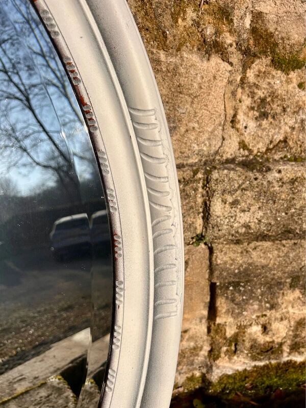 Shabby chic oval mirror