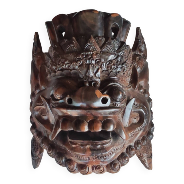 Ancien masque sculpture Indonésie palissandre — Beyit