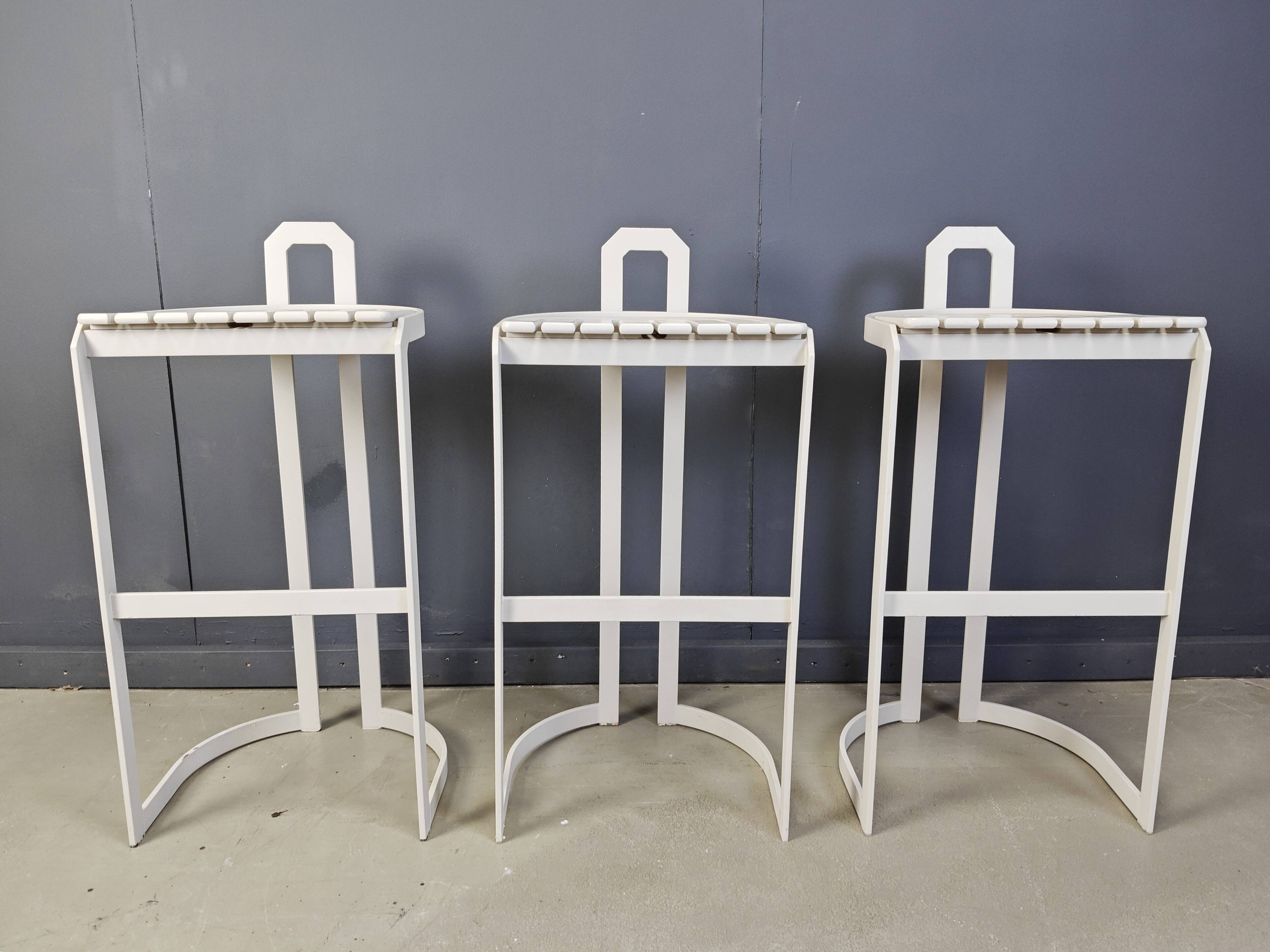 Vintage bar stools by Allmilmö, 1980s, Set of 3