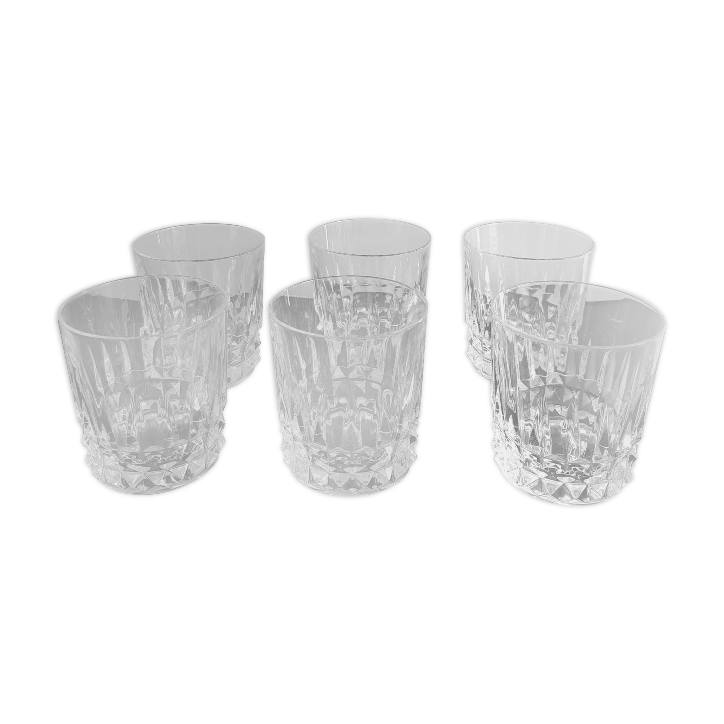 Set of 6 crystal whisky glasses