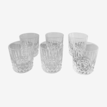 Set of 6 crystal whisky glasses