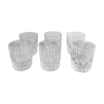 Set of 6 crystal whisky glasses
