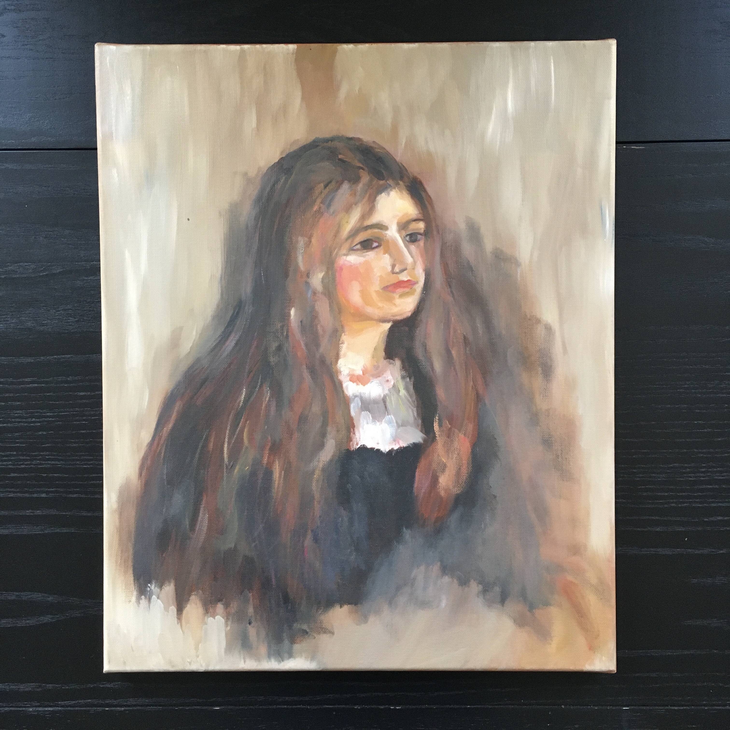 Tableau jeune femme aux cheveux longs