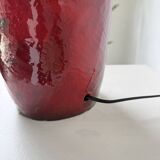 Red ceramic table lamp from the 70s