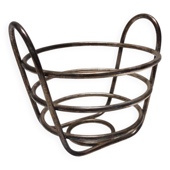 Postmodern Sheffield Plated Metal Fruit Basket by Lino Sabattini, Marked, Italy