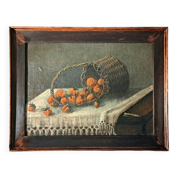 Tableau post-impressionniste, Huile sur Toile signée Nature morte 1929